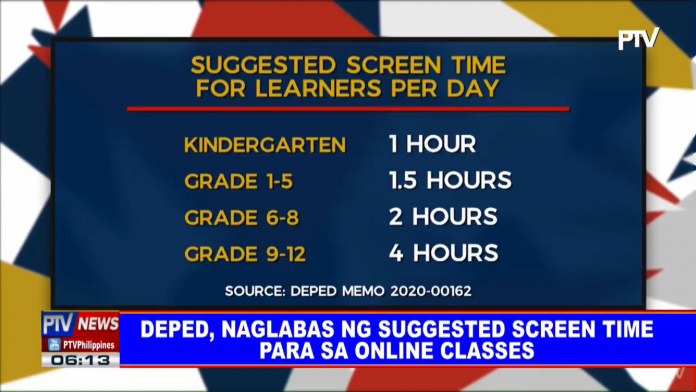 DepEd proposes screen time for online learning | PTV News