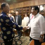 President Rodrigo R. Duterte greets Chinese Ambassador to the Philippines Zhao Jianhua