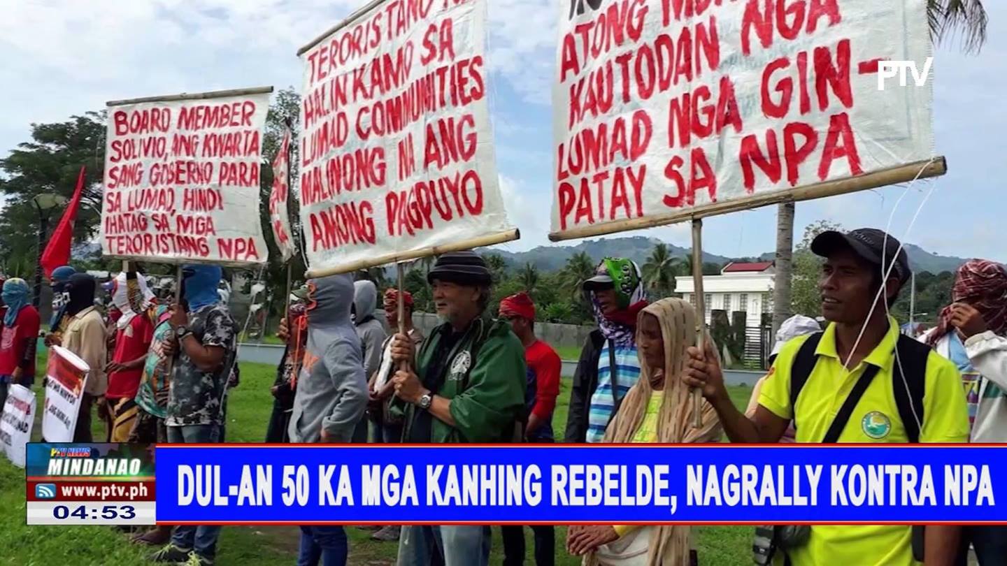 Dul-an 50 ka mga kanhing rebelde, nagrally kontra NPA - PTV News