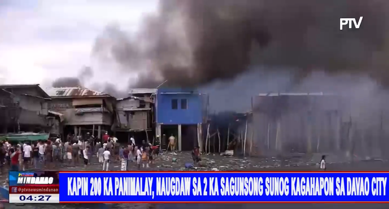 Kapin 200 ka panimalay, naugdaw sa duha sa sagunsong sunog kagapon sa ...