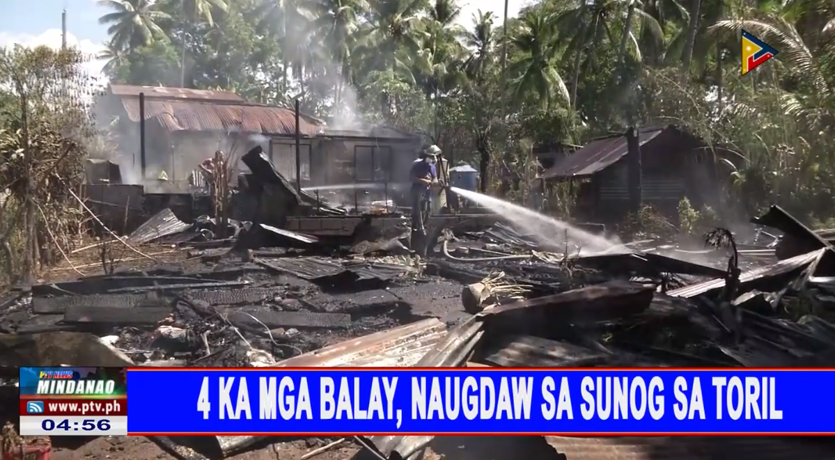 4 ka mga balay, naugdaw sa sunog sa Toril - PTV News