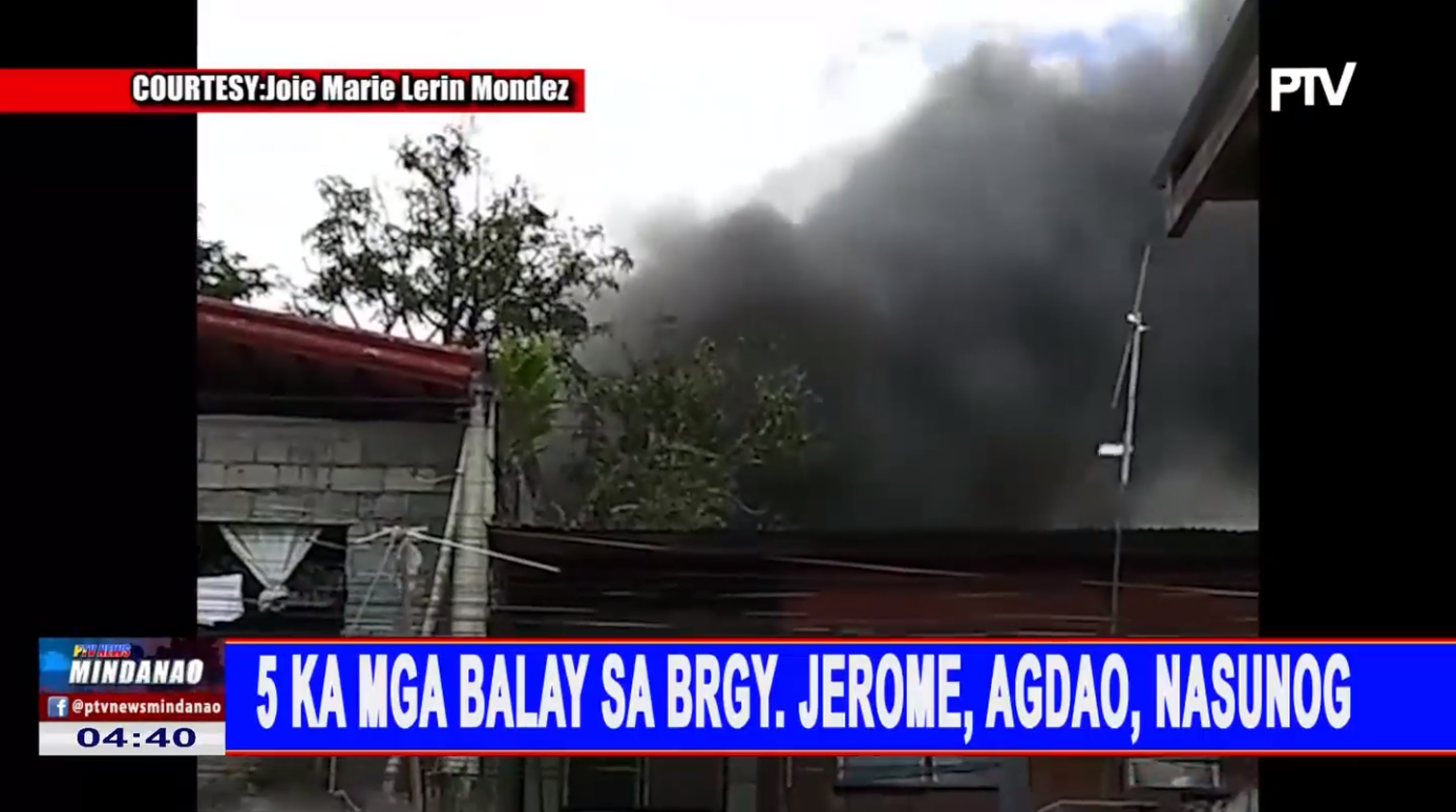 5 ka mga balay sa Brgy. Jerome, Agdao, nasunog - PTV News