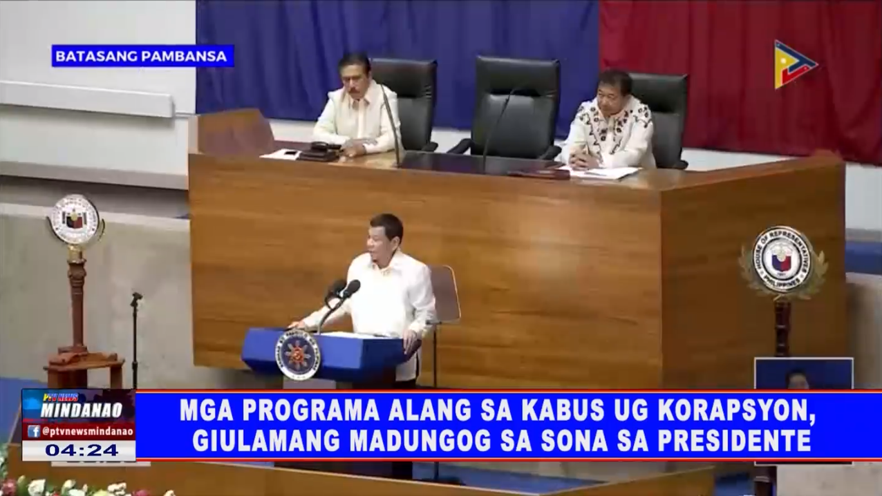 Mga Programa alang sa kabus ug korapsyon, gilaumang madungog sa SONA sa ...