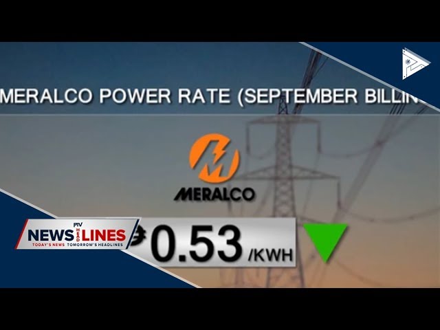 Meralco Rates Down In September - PTV News