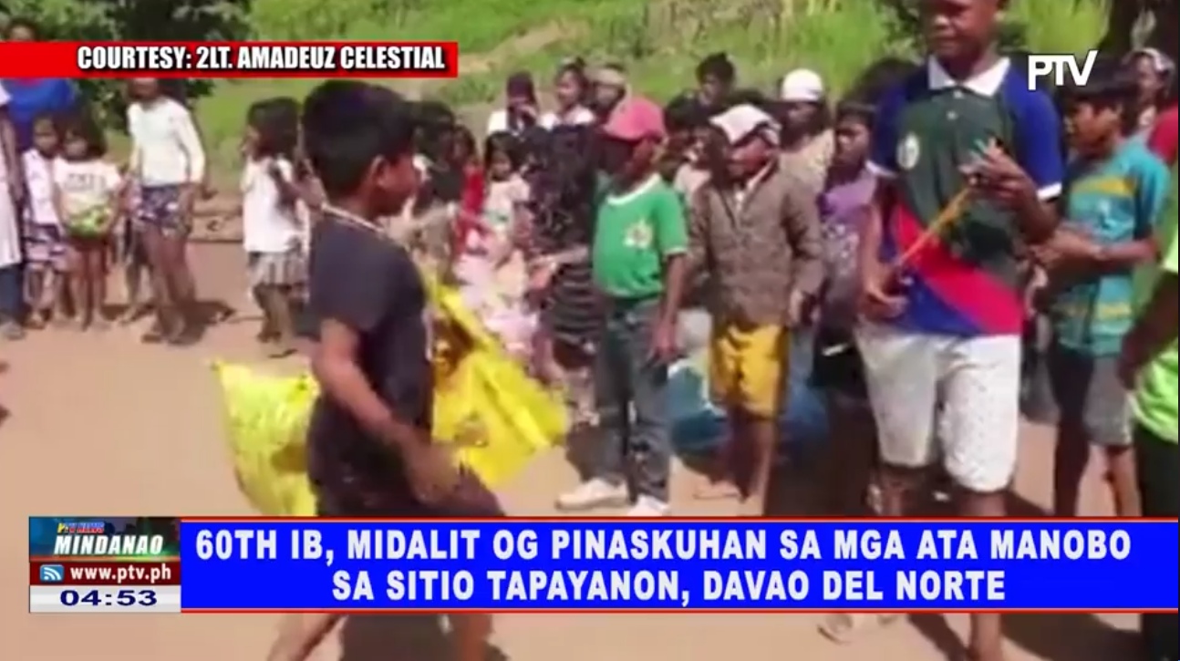 60th IB, midalit og pinaskuhan sa mga Ata Manobo sa Sitio Tapayanon ...