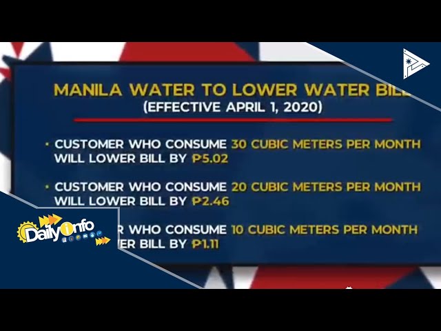 Manila Water Rates Manila Water charges decrease by April 1 - PTV News