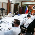 President Rodrigo Roa Duterte holds a meeting with the Inter-Agency Task Force on the Emerging Infectious Diseases (IATF-EID) core members at the Malago Clubhouse in Malacañang on June 30, 2020. ALBERT ALCAIN/PRESIDENTIAL PHOTO/ FILE