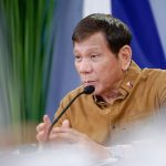 President Rodrigo Roa Duterte talks to the people after holding a meeting with the Inter-Agency Task Force on the Emerging Infectious Diseases (IATF-EID) core members at the Malacañang Golf (Malago) Clubhouse in Malacañang Park, Manila on April 15, 2021. KING RODRIGUEZ/ PRESIDENTIAL PHOTO