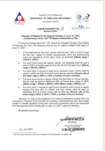 Dole Workers On Duty Shall Receive Double Pay On Independence Day Ptv News