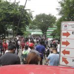 People line up to get their first dose of Covid-19 vaccine at the Ospital ng Maynila on Monday (July 19, 2021). Due to limited vaccine supply, the hospital can only administer 300 doses a day for the five priority groups. (PNA photo by Avito C. Dalan)