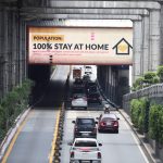 A large billboard shows a health reminder to motorists driving along Edsa in Cubao, Quezon City on Thursday (August 13, 2020). Complying with the safety and health protocols will help limit the spread of coronavirus disease, reduce the impact on the national medical health services, and save lives. (PNA photo by Robert Oswald P. Alfiler)