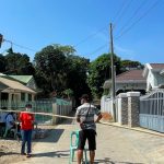 Village officials in Barangay San Lorenzo, San Nicolas, Ilocos Norte place a temporary barricade to monitor the entry and exit of people in the area. On Sunday (Aug. 15, 2021), the Ilocos Norte government launched a Barangay Incentive Program to compensate the best practices of villages in its effort to maintain zero or reduced cases of Covid-19. (PNA photo by Leilanie G. Adriano)
