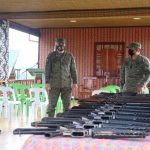 The 19 rifles that were turned over to the 1101st Infantry Brigade on Friday (Aug.13) at the 1101st Infantry Brigade Headquarters in Barangay Samak, Talipao. (Photo from AFP-Public Affairs Office)