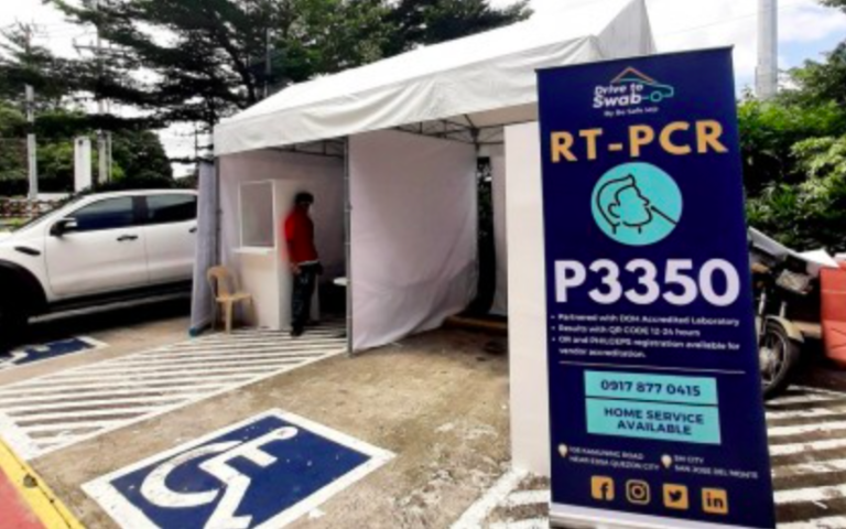 Drive-thru swab test center opens at Bulacan mall