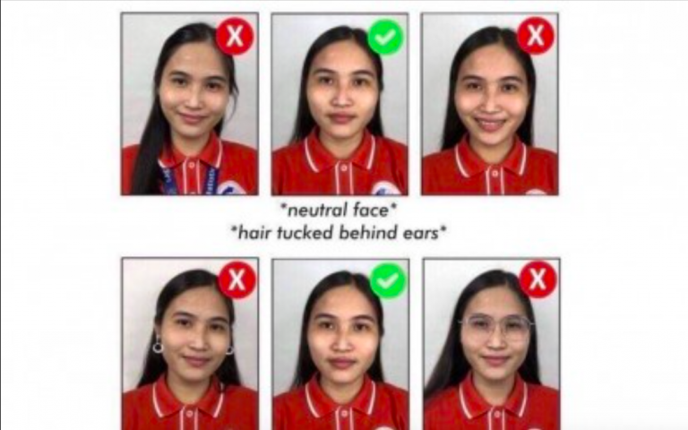 No makeup, accessories during Step 2 process