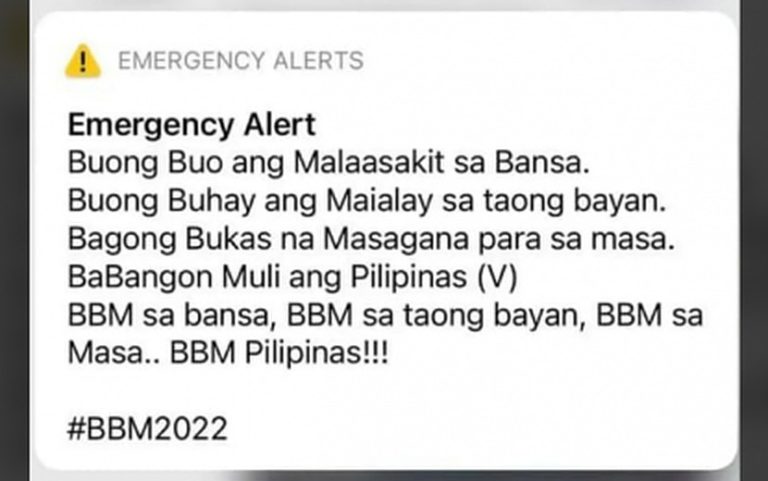 Marcos camp blasts emergency alert as ‘political sabotage’