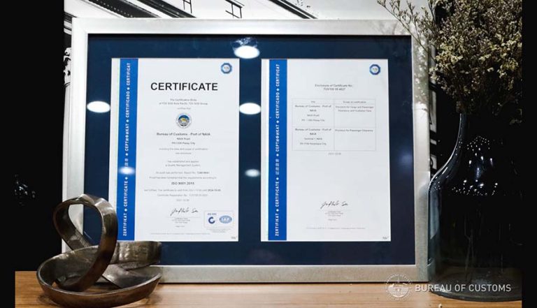 Bureau of Customs – NAIA now ISO 9001:2015 Certified