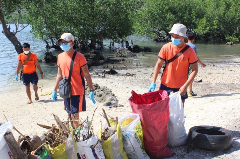 Philippine Coast Guard collected over 30 sacks of garbage and planted 150 mangrove propagules in Sarangani marine clean-up drive