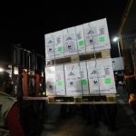 Another 866,970 doses of Pfizer-BioNTech vaccine arrive at the NAIA T3 on Wednesday (Nov. 10, 2021) night. The latest delivery is the second of over 1.73 million doses procured by the government and shipped within two days. (PNA photo by Avito C. Dalan)