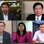 From top to bottom, left to right: Senators Manny Pacquiao, Panfilo Lacson, Bong Go, Vice President Leni Robredo, and Manila Mayor Isko Moreno (Screenshot from the virtual 47th Philippine Business Conference and Expo via PNA)
