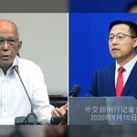 Defense Secretary Delfin Lorenzana (left) and Chinese Foreign Ministry spokesperson Zhao Lijian (right). (PNA file photo)