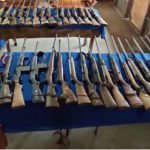 Troopers from the 7th Infantry Battalion of the Army’s 6th Infantry Division unearth a total of 34 high-powered firearms and explosives in Barangay Marquez, Esperanza, Sultan Kudarat on Saturday (Dec. 4, 2021). Concerned villagers tipped the soldiers on the whereabouts of the firearms belonging to the communist New People’s Army operating in the mountains of the province. (Photo courtesy of 7IB via PNA)