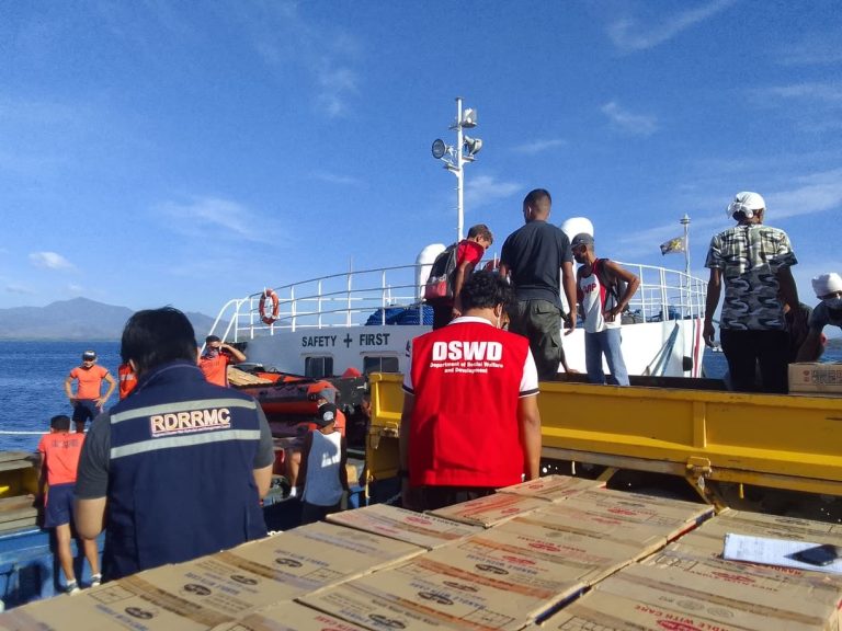 Coast guard vessel transports relief goods to Palawan