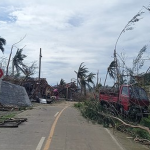 Damaged road in Dinagat Islands due to Typhoon Odette (PNA file photo)