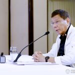 President Rodrigo Roa Duterte talks to the people after holding a meeting with key government officials at the Arcadia Active Lifestyle Center in Matina, Davao City on January 17, 2021. ROEMARI LISMONERO/ PRESIDENTIAL PHOTO