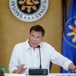 President Rodrigo Roa Duterte talks to the people after holding a meeting with the Inter-Agency Task Force on the Emerging Infectious Diseases (IATF-EID) core members at the Malacañan Palace on January 24, 2022. KING RODRIGUEZ/ PRESIDENTIAL PHOTO
