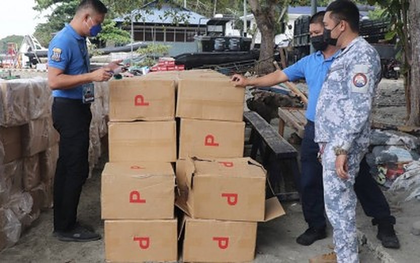 P9.7-M worth of smuggled cigarettes seized off Sulu - PTV News