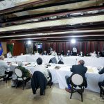 President Rodrigo Roa Duterte presides over a meeting with key government officials prior to his “Talk to the People” at the Malacañan Palace on February 28, 2022. KARL ALONZO/ PRESIDENTIAL PHOTO