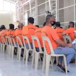 Inmates at the New Bilibid Prison maximum security compound in Muntinlupa City queue for Covid-19 vaccines on Saturday (March 12, 2022). The Bureau of Corrections said 27,879 of the nearly 50,000 persons deprived of liberty under their jurisdiction are fully inoculated as of March 14. (Photo courtesy of NTF)