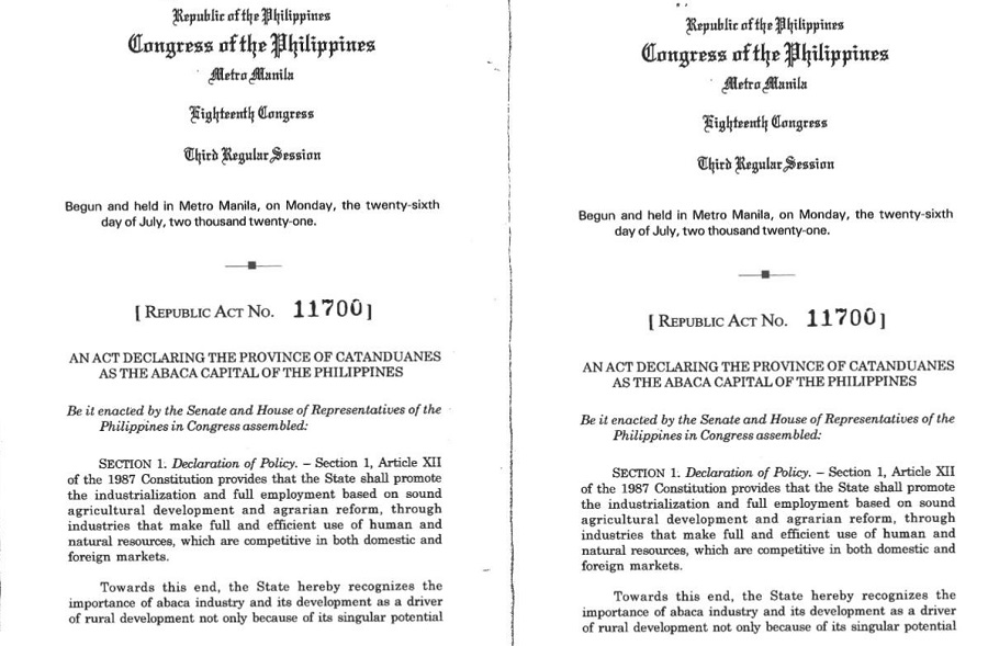 San Jose, Batangas and Catanduanes declared as egg basket, abaca