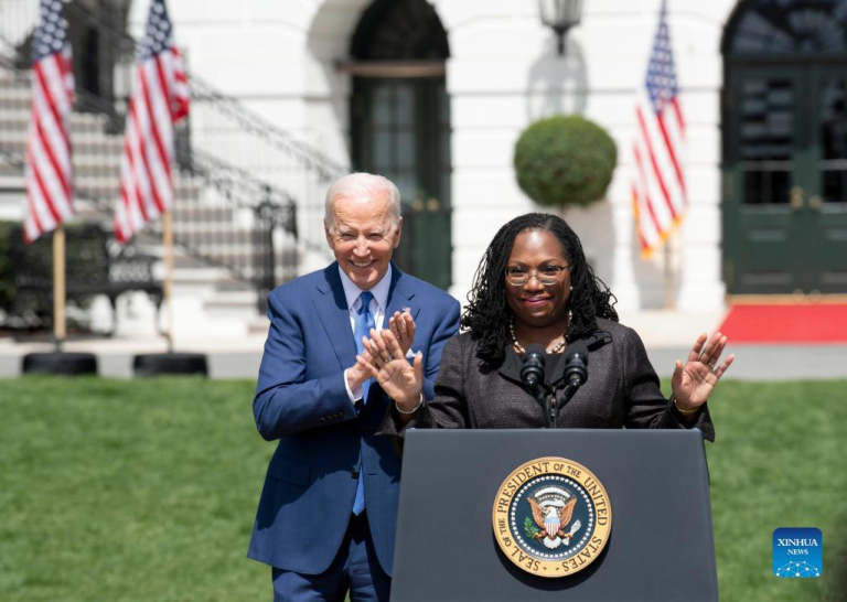 White House marks Senate confirmation of first African American woman for Supreme Court
