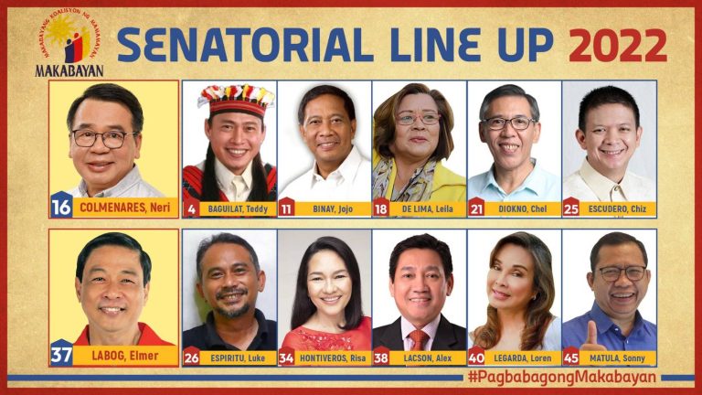 Makabayan bloc endorses 12 senatorial candidates in May polls