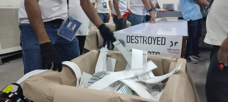 Comelec destroys defective, roadshow ballots