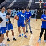 Gilas Pilipinas practicing at EventFinda Stadium in Auckland, New Zealand. (SBP photo))