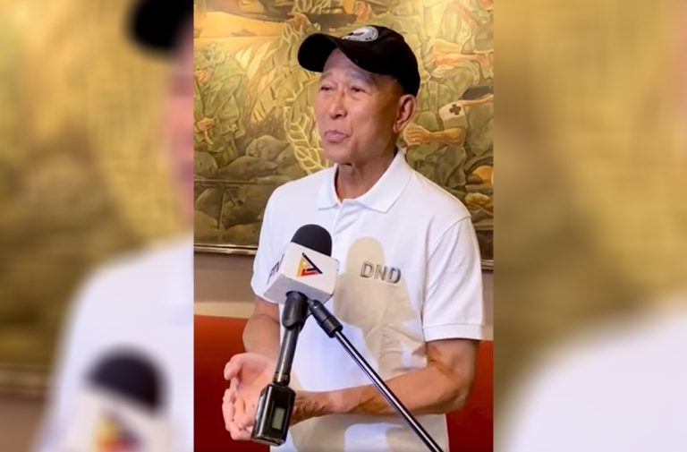 Defense Secretary Delfin Lorenzana during an interview on Monday, June 13, 2022. (Screenshot of Sec. Lorenzana's FB page/PTV)
