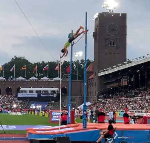 EJ Obiena clears 5.73 meters to finish sixth among eight competitors in Stockholm Diamond League. (EJ Obiena photo)