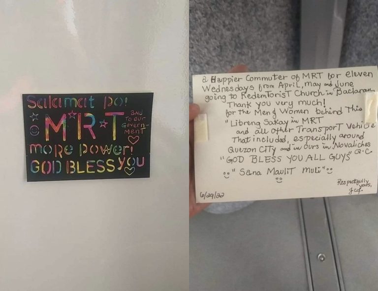 ‘Sana maulit muli’: Passenger pens thank you note for MRT’s Libreng Sakay