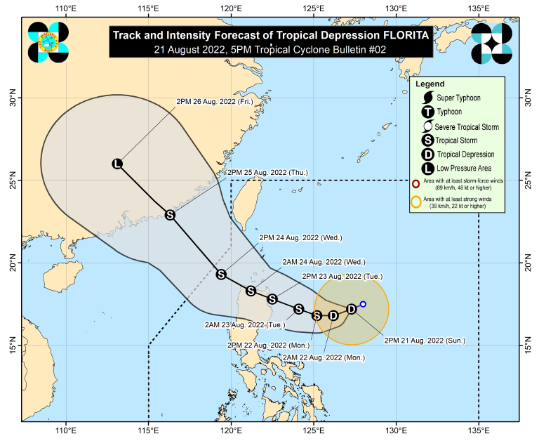 Signal No. 1 up in Aurora, Isabela, Cagayan areas due to TD Florita