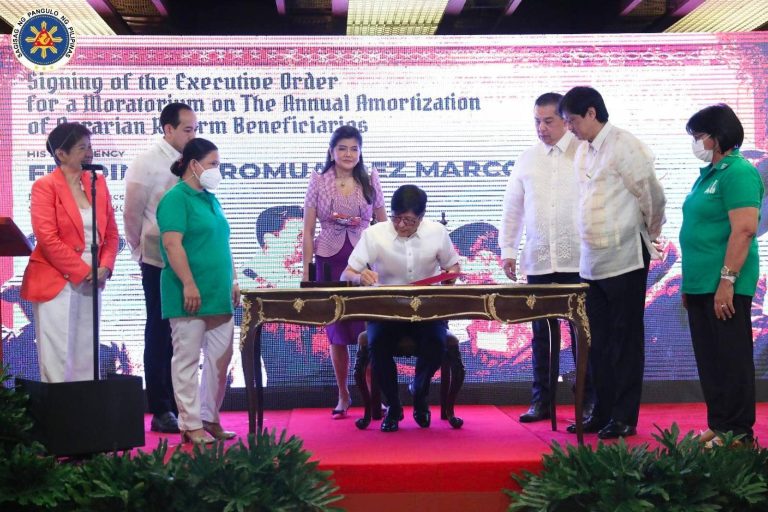 Pres. Marcos Jr. orders moratorium on land amortization payment, interests