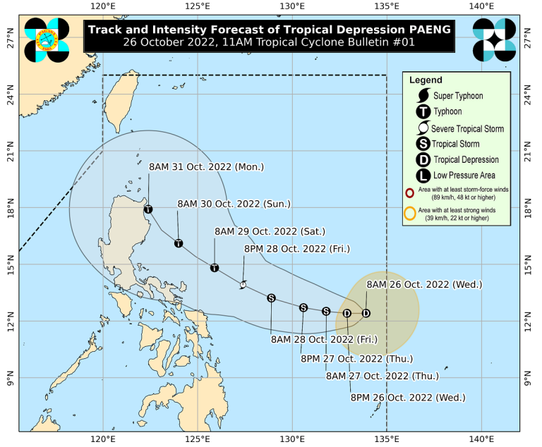 TD Paeng to bring rains over parts of PH this weekend
