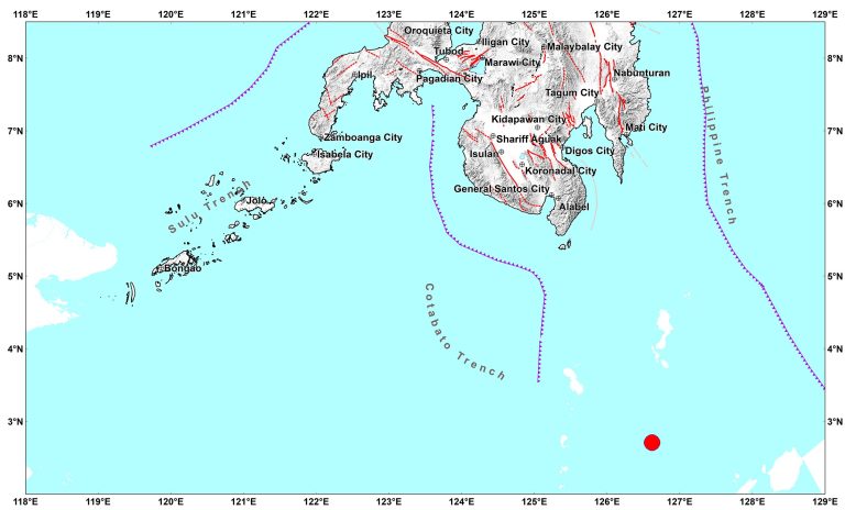 4.3-magnitude quake hits waters off Balut Island