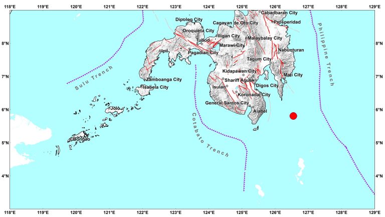 Magnitude 5.4 earthquake strikes Davao Oriental