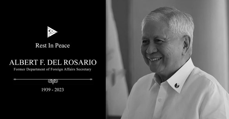 Ex-DFA chief Del Rosario passes away