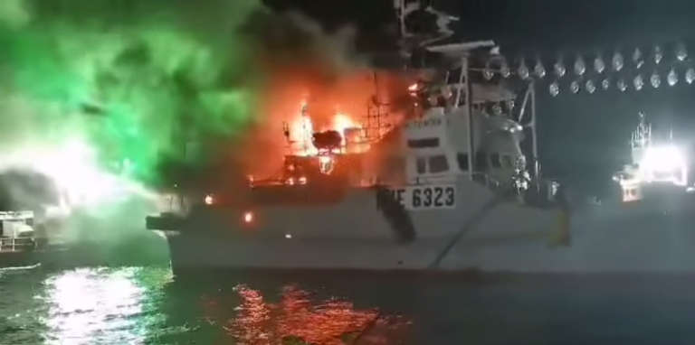 Vessel catches fire, sinks off Palawan waters