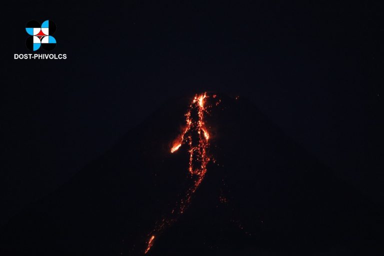221 rockfall events observed in Mayon
