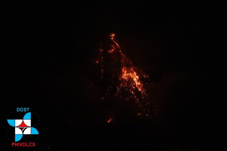 Lava flow from Mayon reaches 1.5 km; over 10K families affected